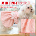 Laifug Dog Dress Puppy Pink Argyle Jacquard Dog Dress Cute Party Wear - LaiFug