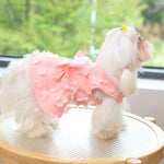 Laifug Draped Wedding Dog Dress With Flowers - LaiFug